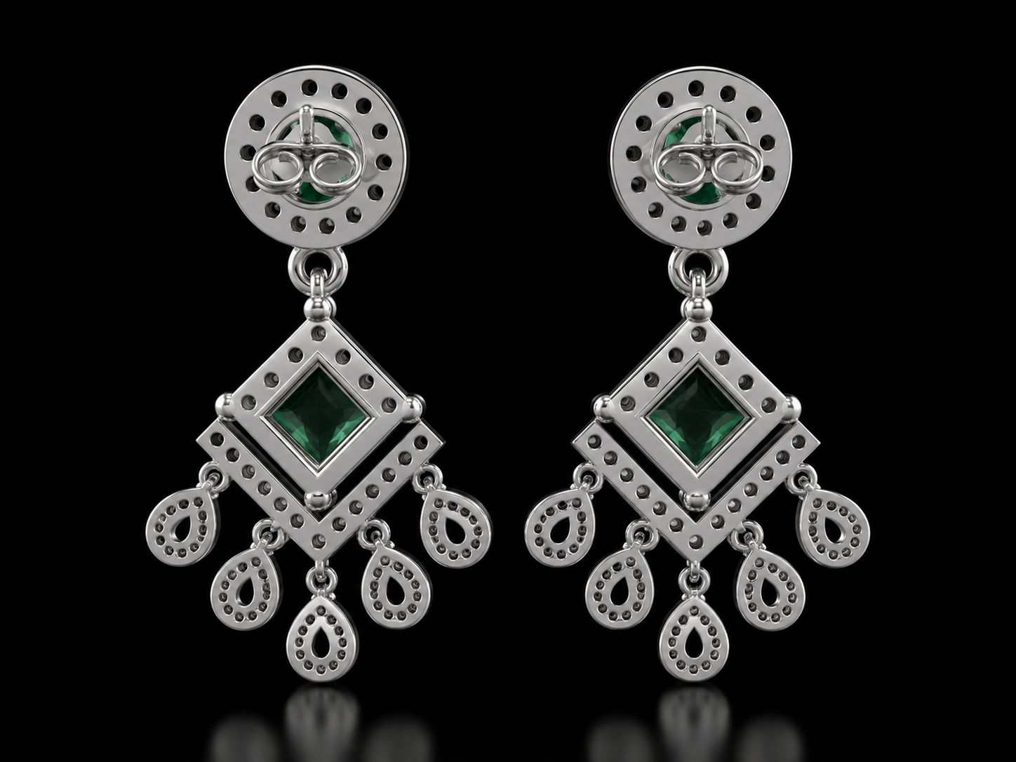 Emerald & Diamond Drop Earrings